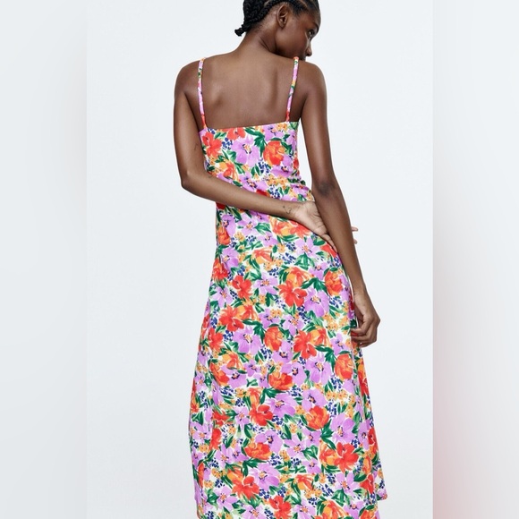 Zara Pink Floral Dress - Picture 4 of 7